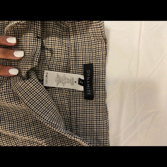 Small checker pants with small ankle slits - Picture 3 of 4